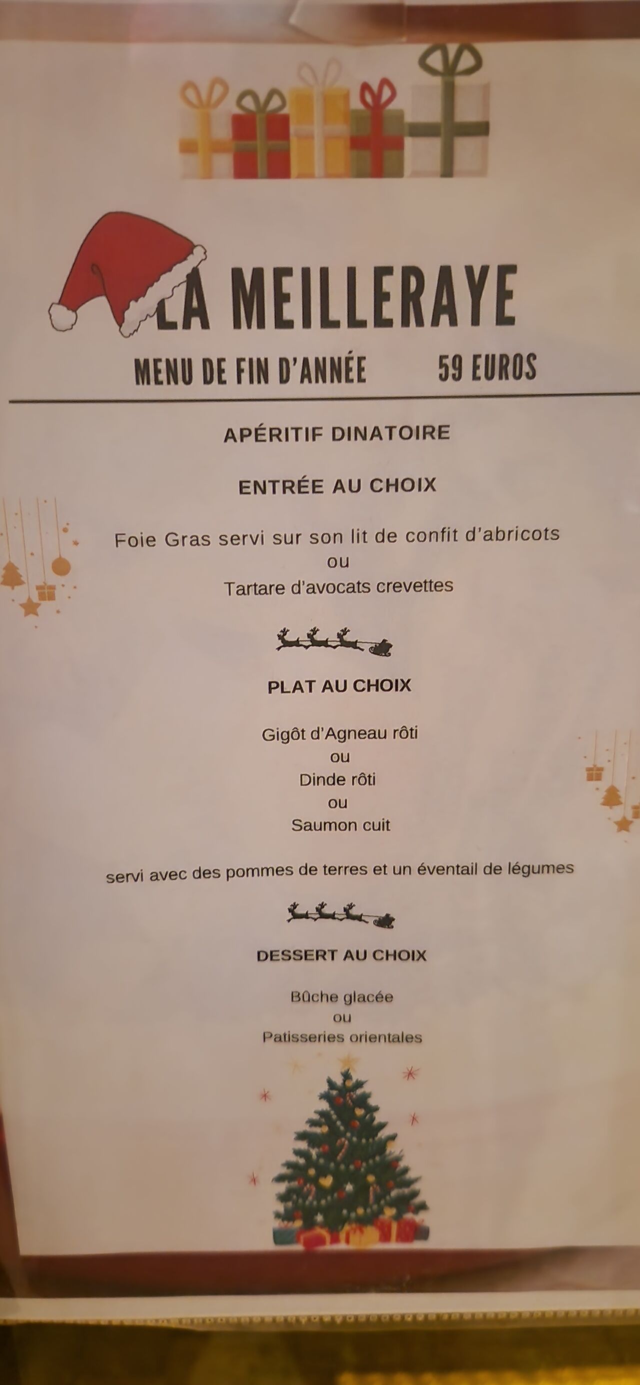 Repas Saint sylvestre