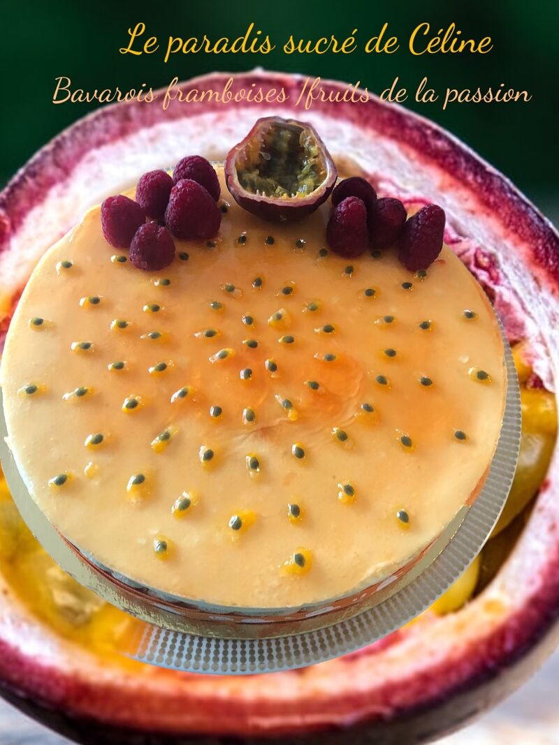 Bavarois framboises/ passion