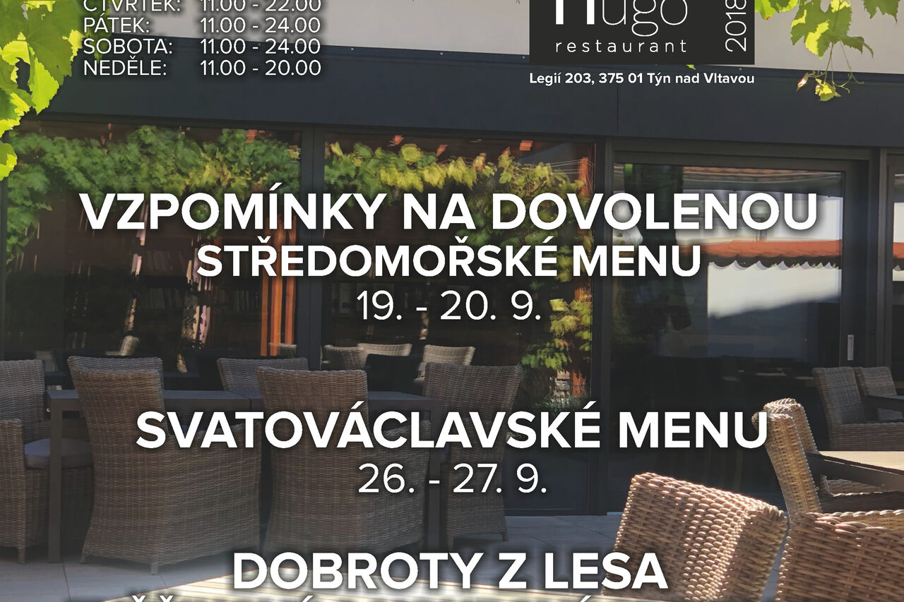 Aktuální akce v HUGO RESTAURANT