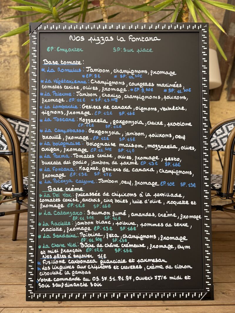 LES PIZZAS ET LES PATES A EMPORTER AU 0557518197