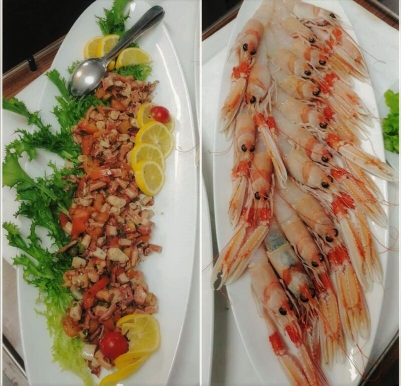 Sirovi škampi i salata od hobotnice