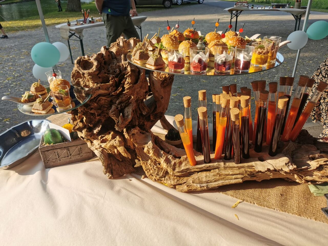 Burgers, verrines et jus de légumes