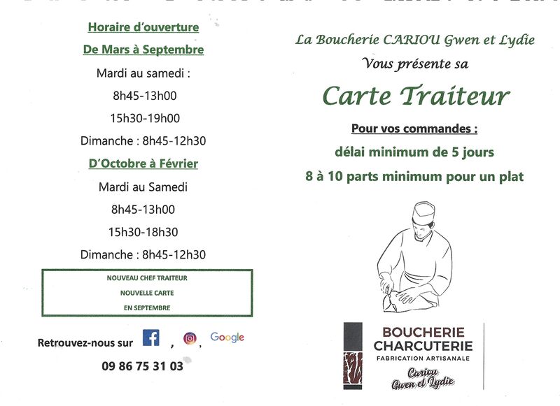 Carte Traiteur 1
