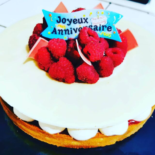 Tarte framboises-chocolat blanc 