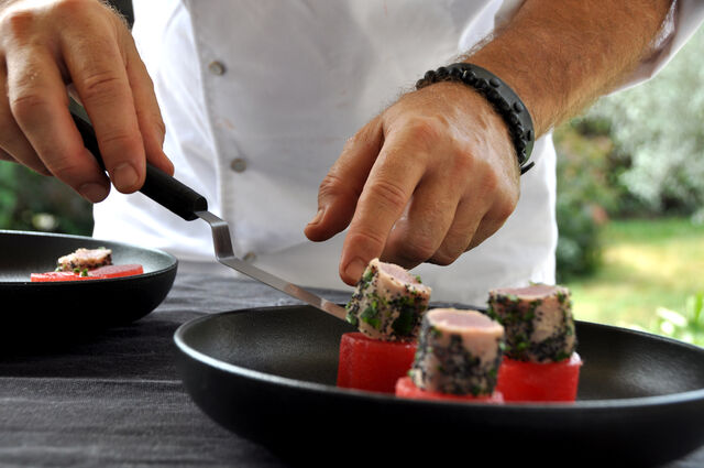 Pastèque, tataki de thon....