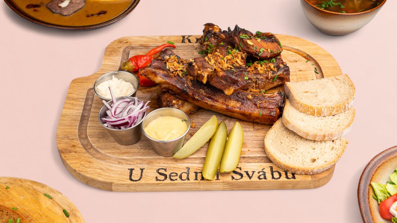 Pečená vepřová zebra s hořčici