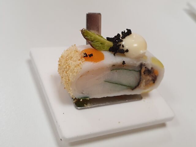 finger food di orata,calamaro e cozze,