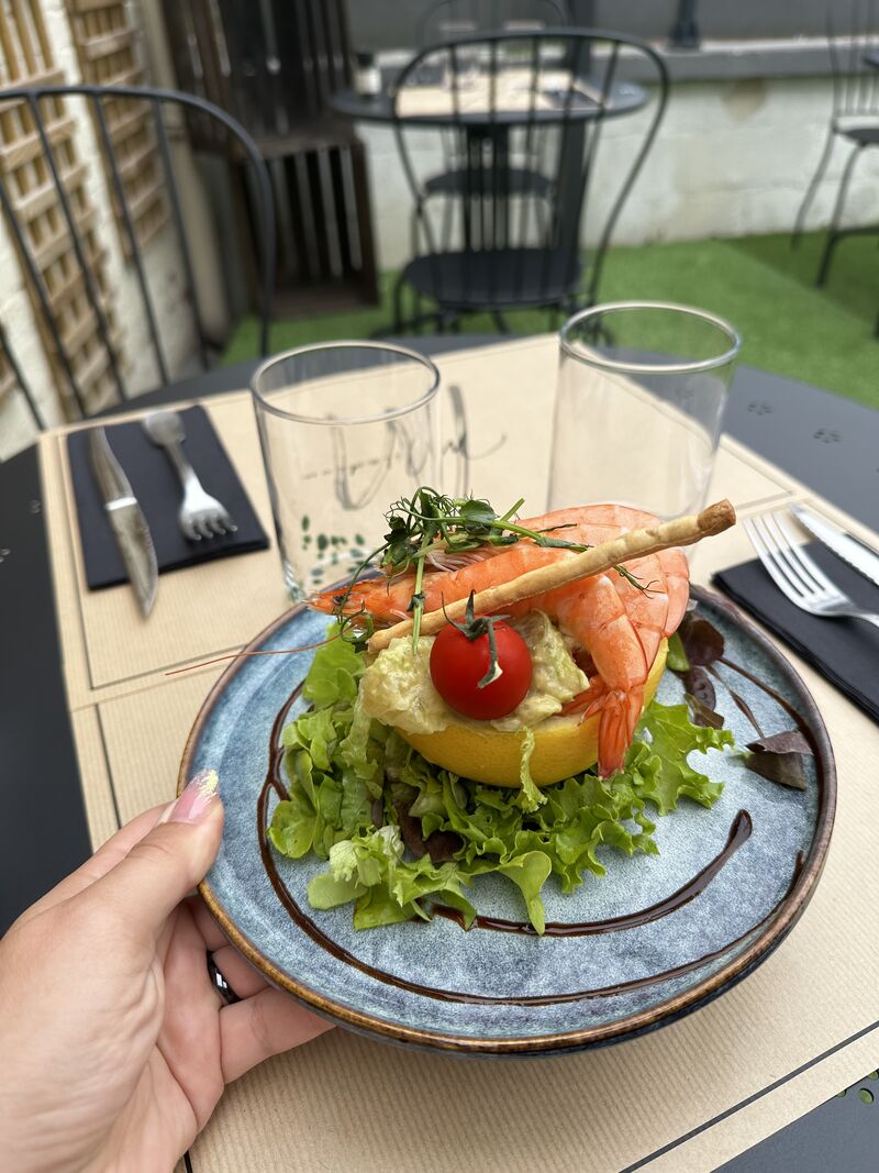 Pomelo crevettes avocat