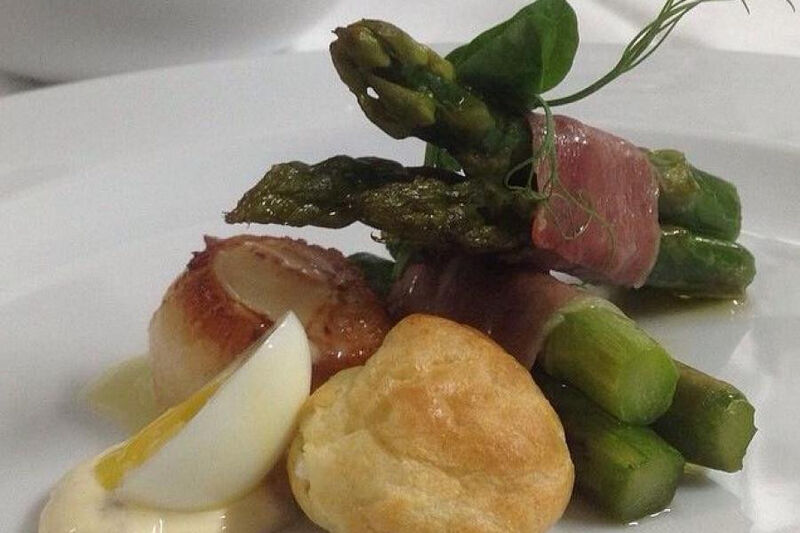 Vieira, Espargo com Bacon e Ovo de Codorniz