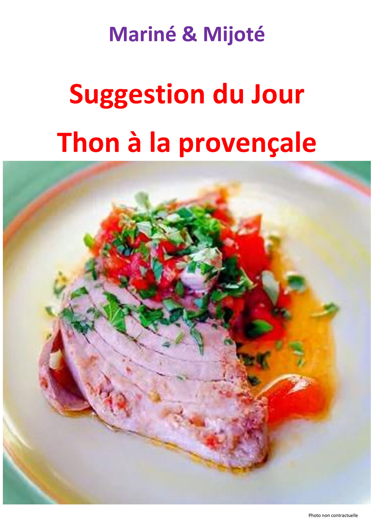 Suggestion du mardi 28 avril 2026