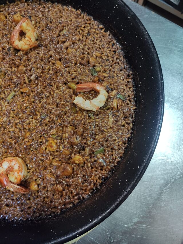 Arroz seco de sepia y gambón