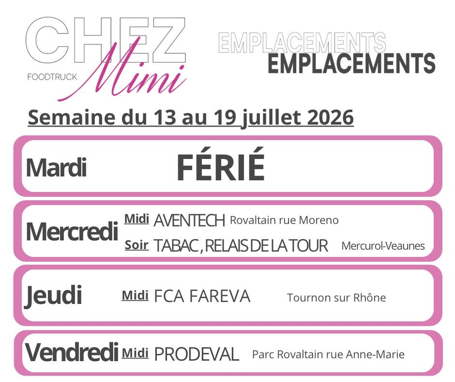 Du 13 au 19 Juillet 2026