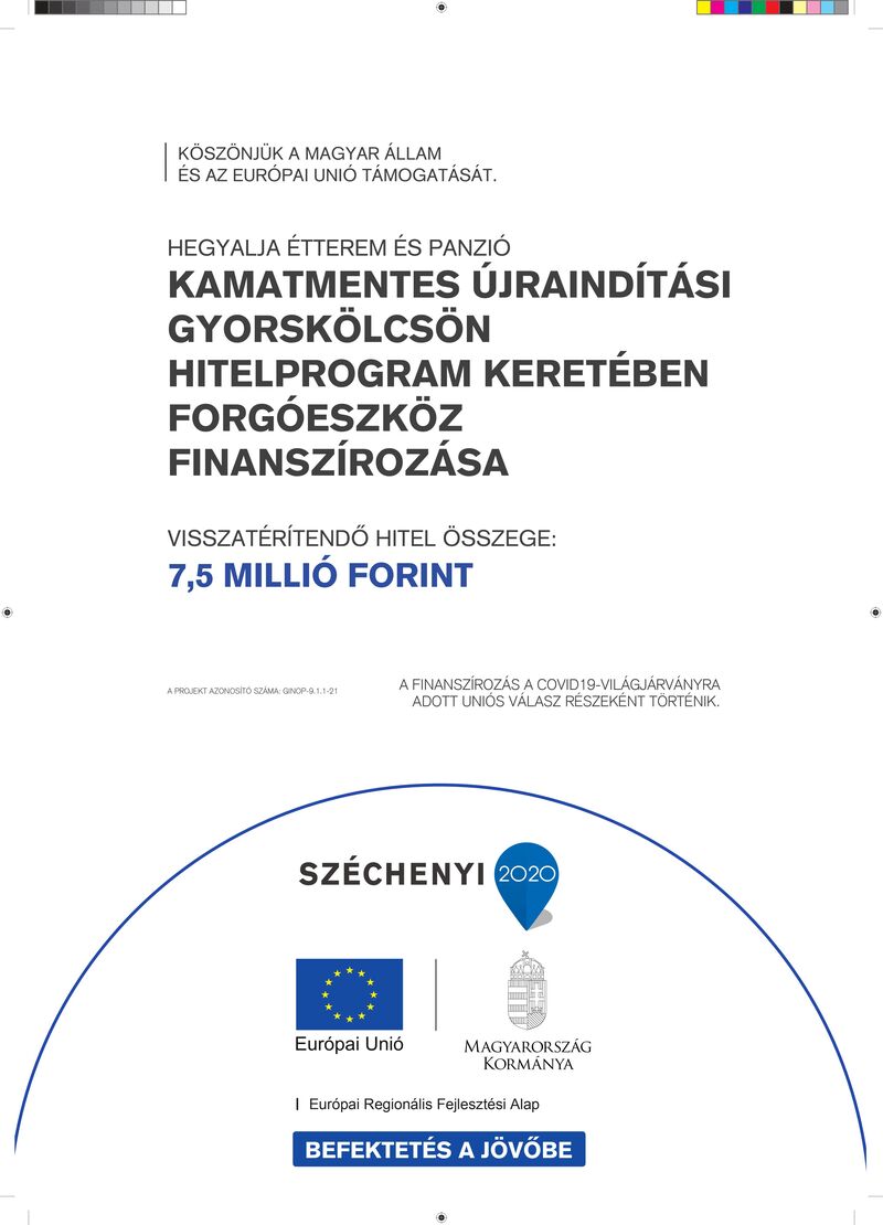 Panziónk megújult a Kisfaludy Turisztikai Fejlesztési Program keretin belül. Köszönjük Magyarország Kormánya Támogatását