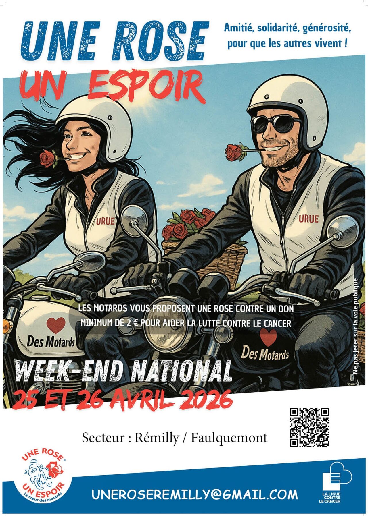 "Une rose, un espoir" édition 2026 les 25 et 26 avril