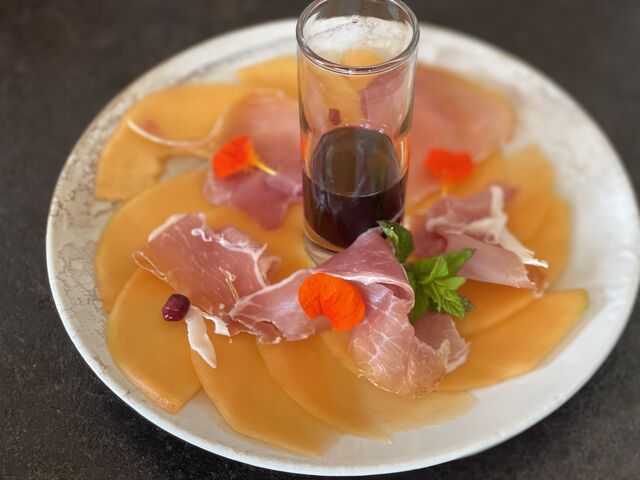 Carpaccio de melon au Porto