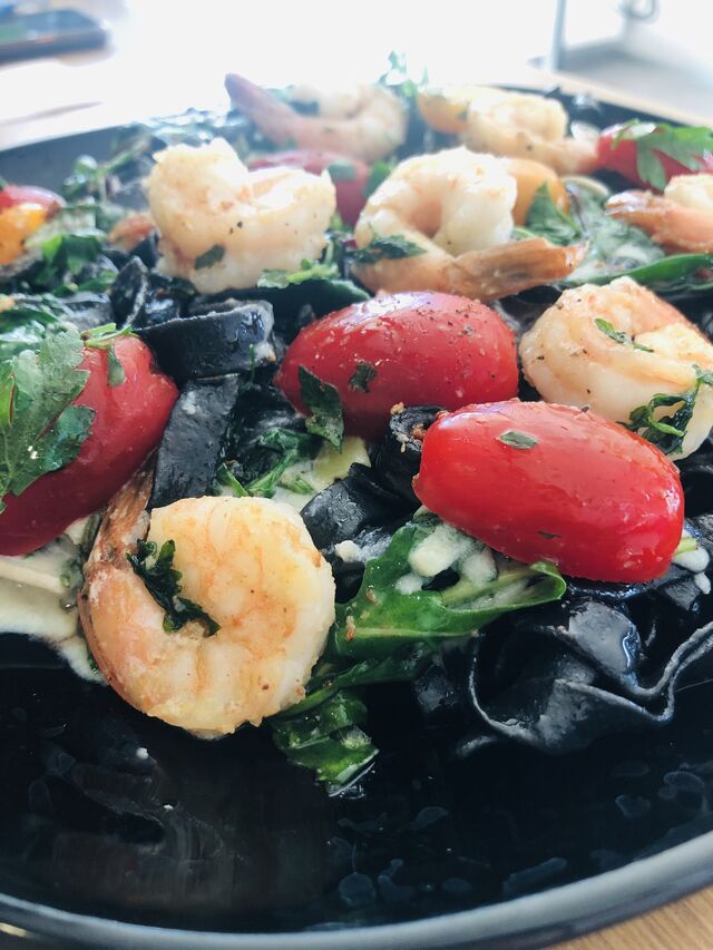 Tagiatelle z krewetkami