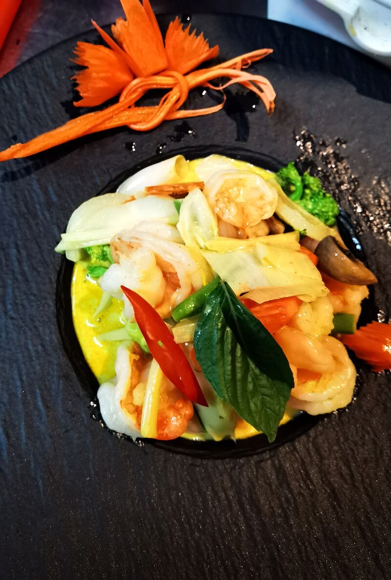 Garnelen in Thai-Curry gelb 