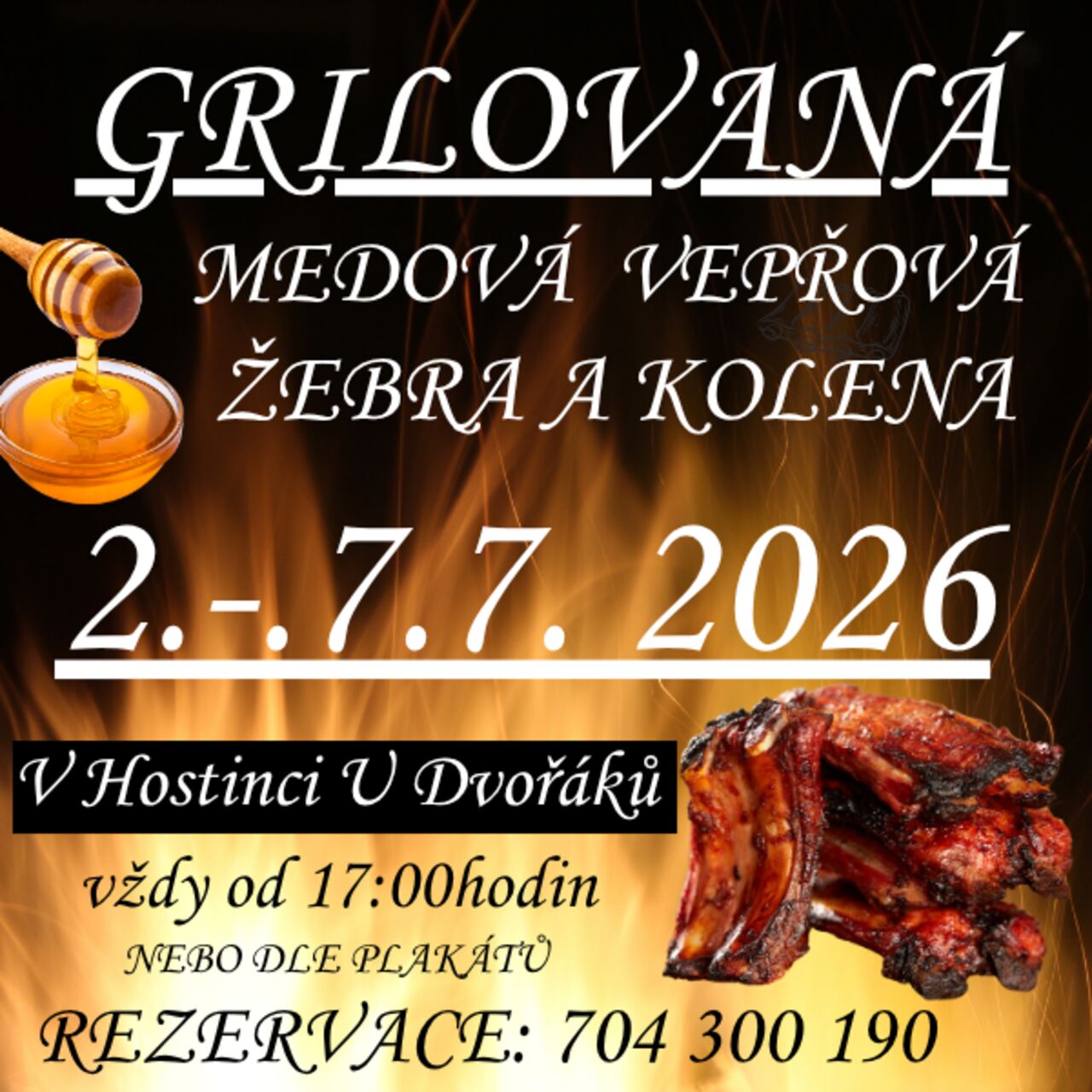 Grilovaná žebra a kolena