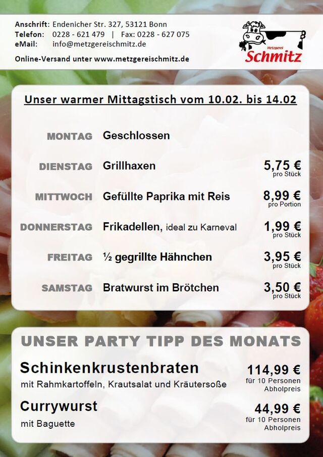 Unser Mittagstisch für diese Woche: