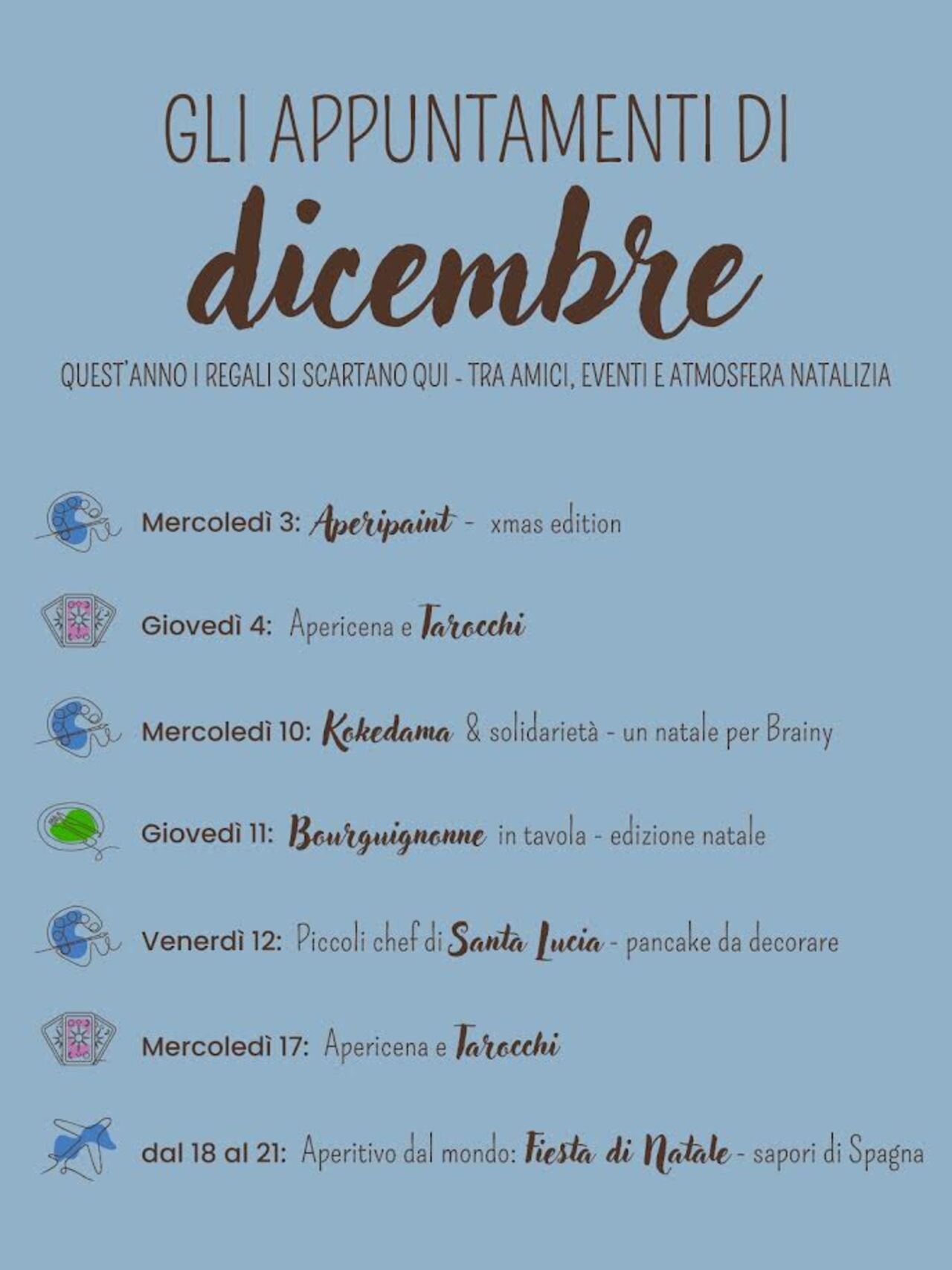 GLI APPUNTAMENTI DI DICEMBRE