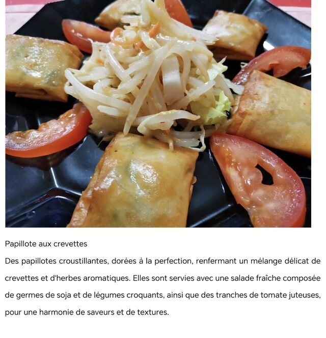 Papillote aux crevettes 