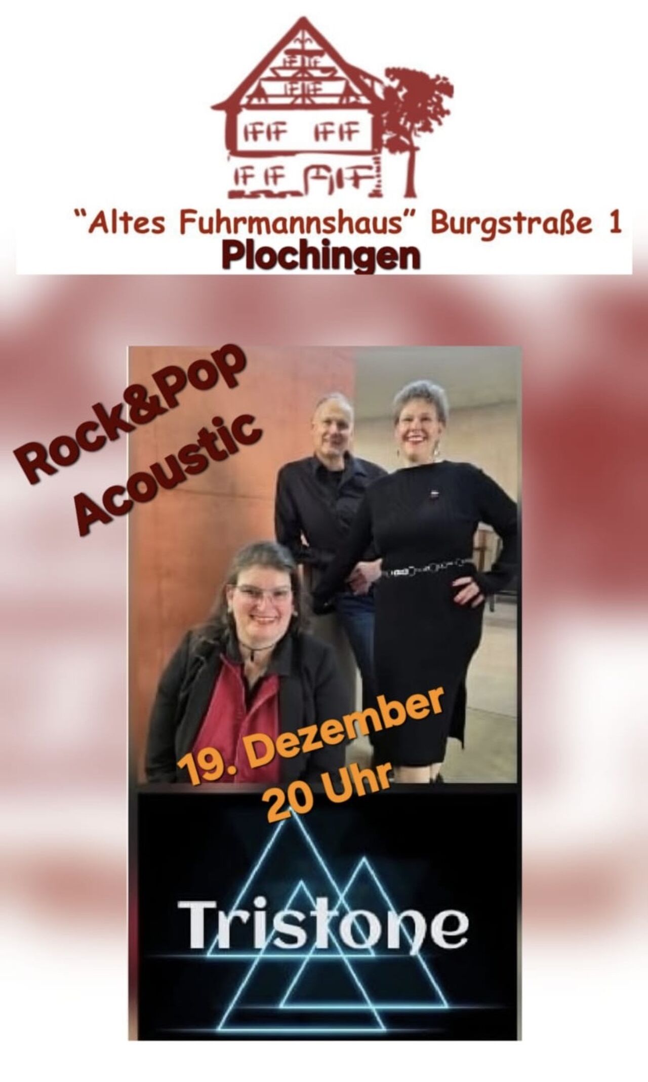 "TRISTONE" am Freitag, 19.12.2025 ab 20 Uhr