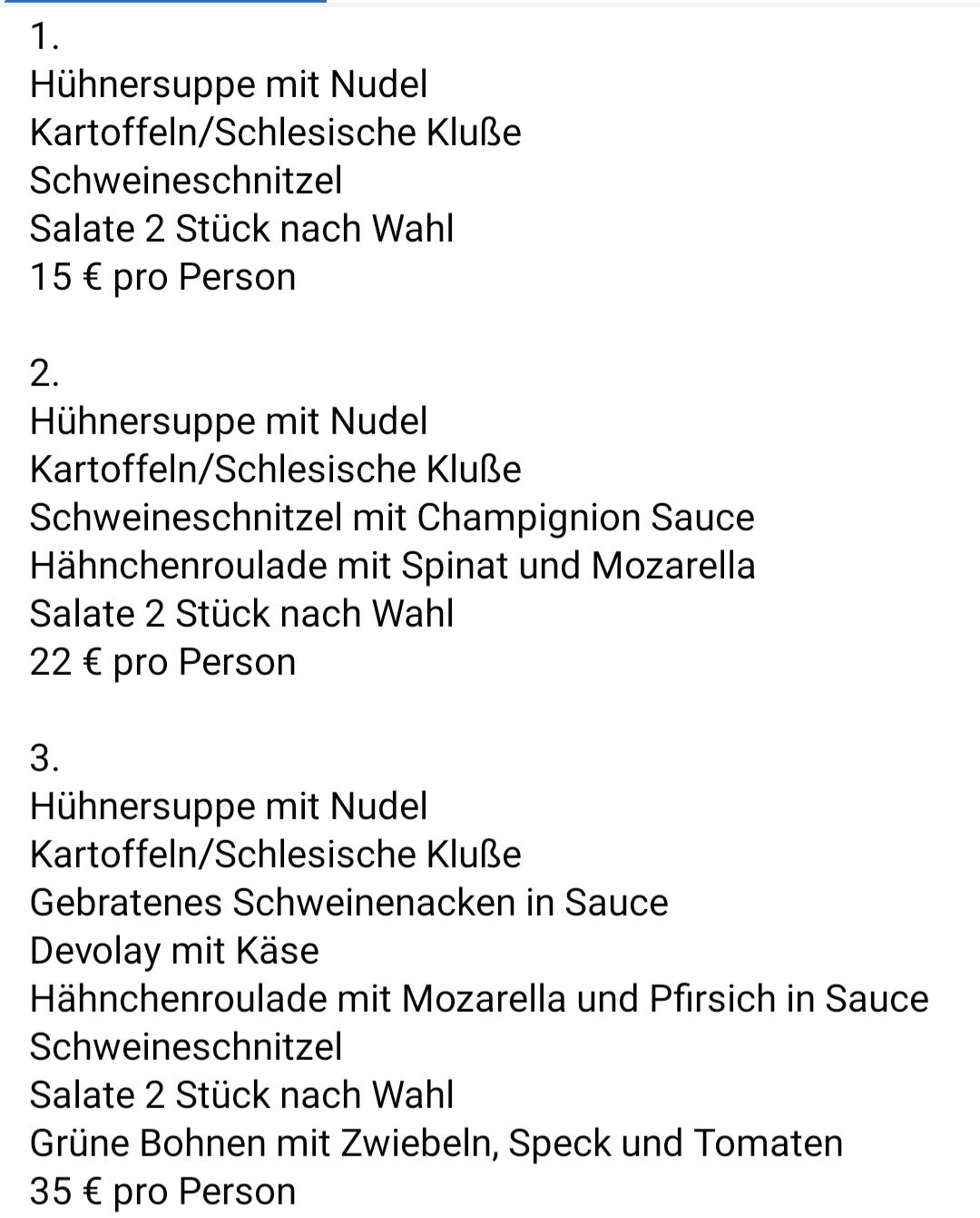 CATERING für die Kommunion