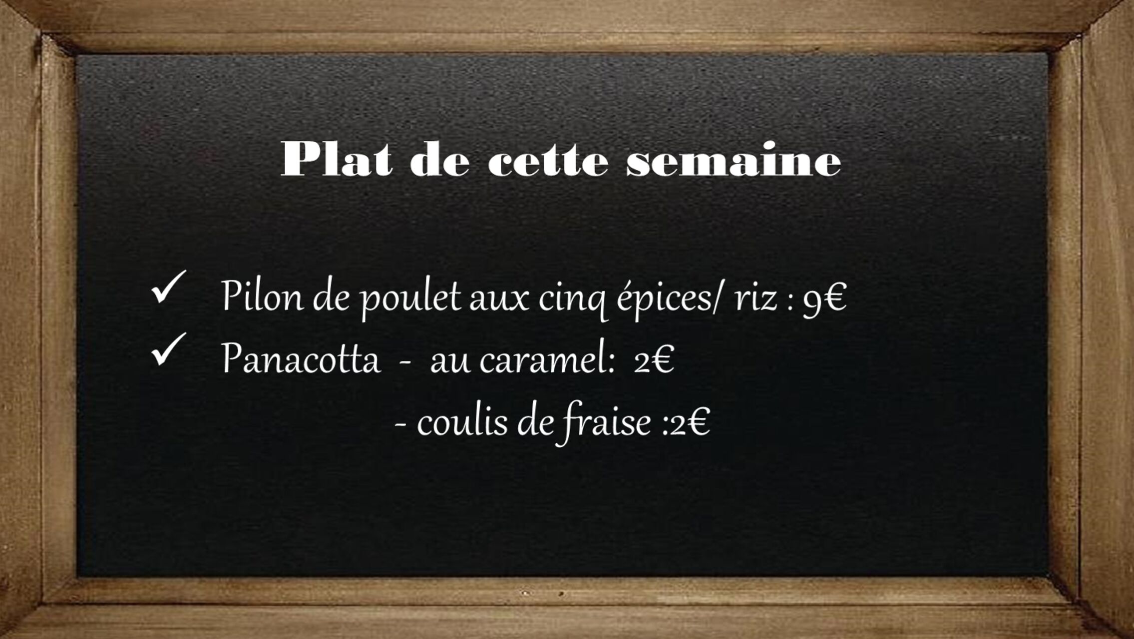 Plat de cette semaine
