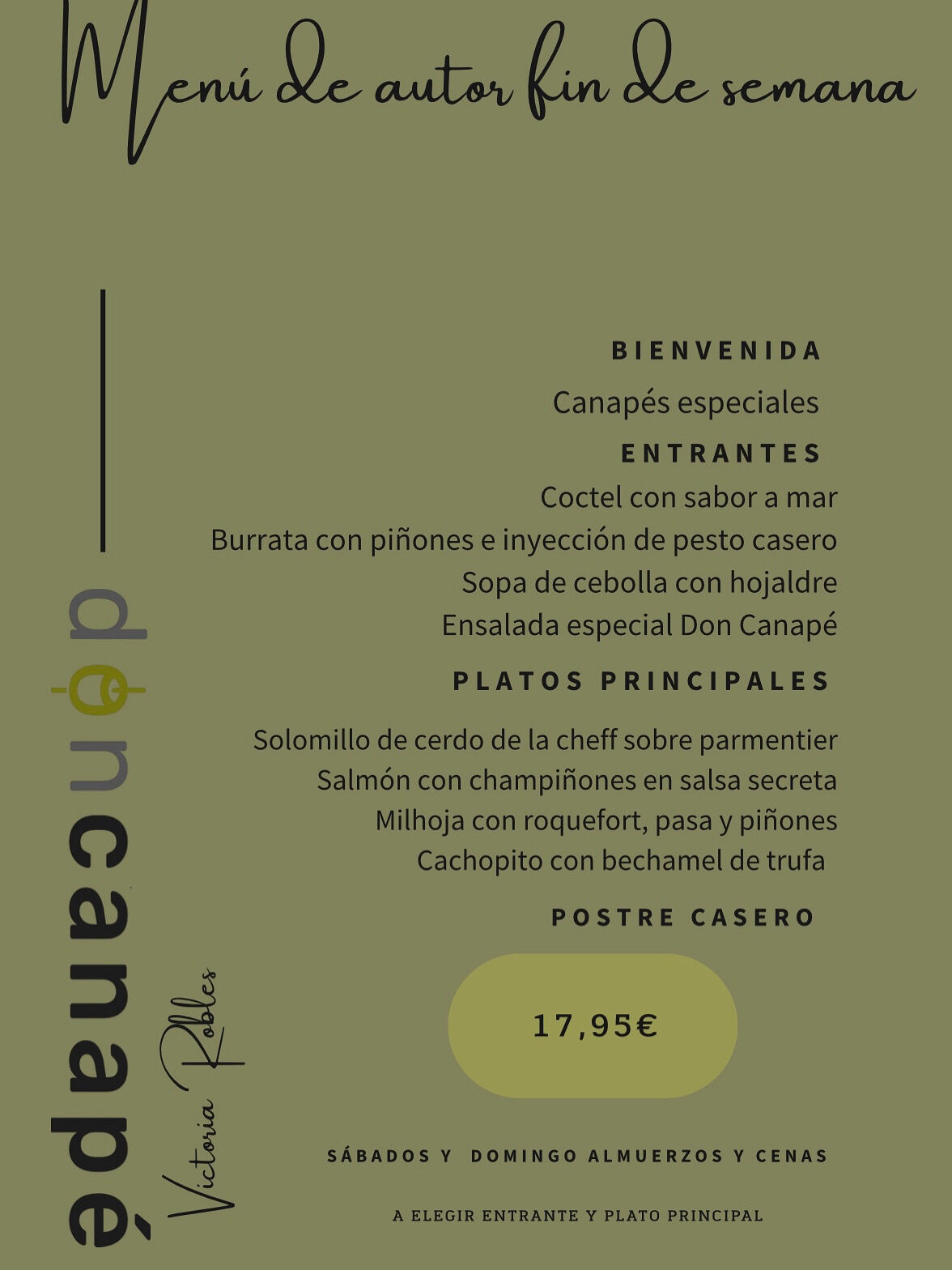 Menús de autor fin de semana 