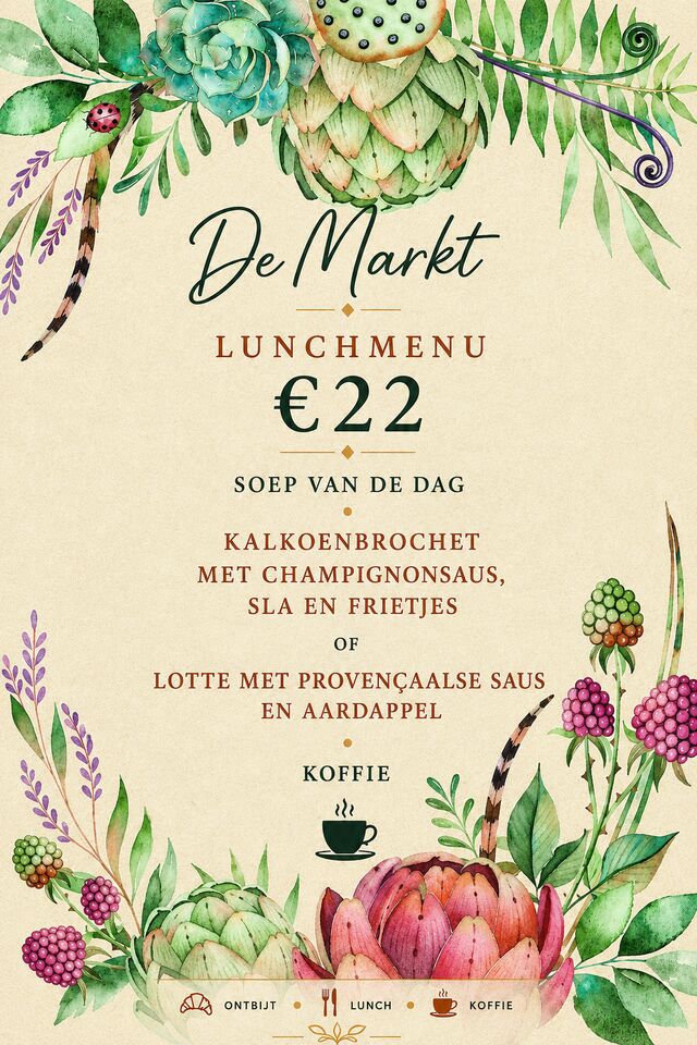 Lunch van woensdag 12/8 tem zaterdag 15/8