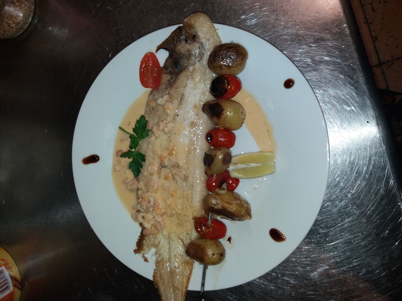 sole ostandaise,croustillant de chévre