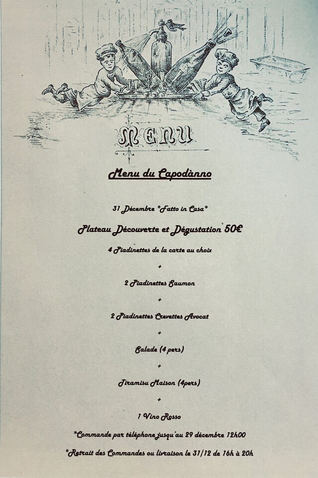 Menu Capodanno ... 31 décembre 2020