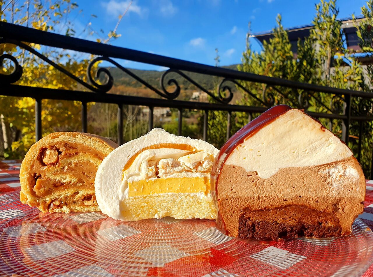 Trio de Buches : praliné, exotique, 3 chocolats