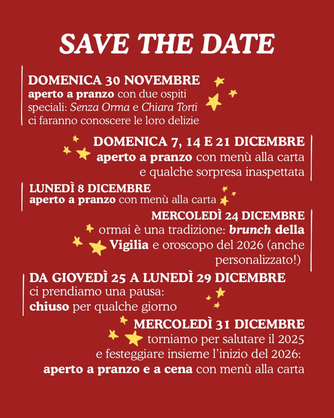Save the date - Le festività 2025 al Lo Fai