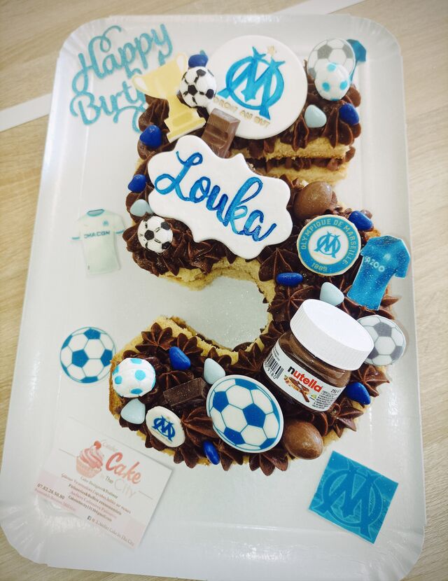 Number Cake thème OM Olympique de Marseille