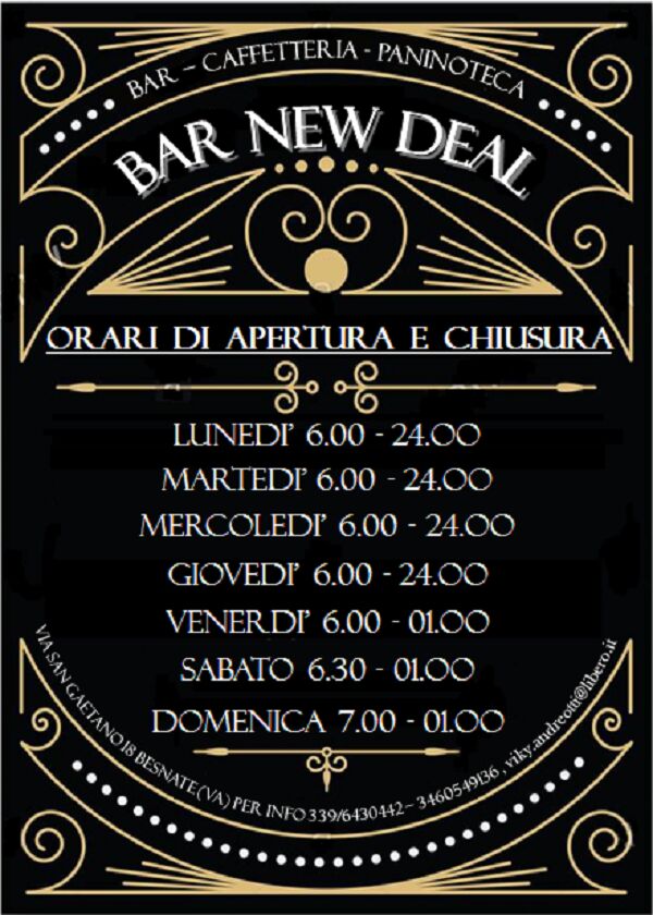 Orari bar New Deal
