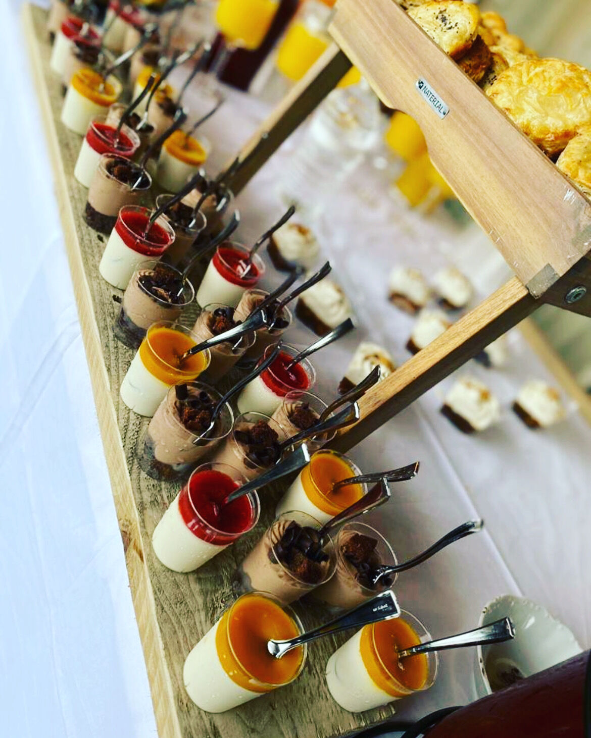 verrine panna cotta fruits rouges, mangue, verrine brownies crème nutella