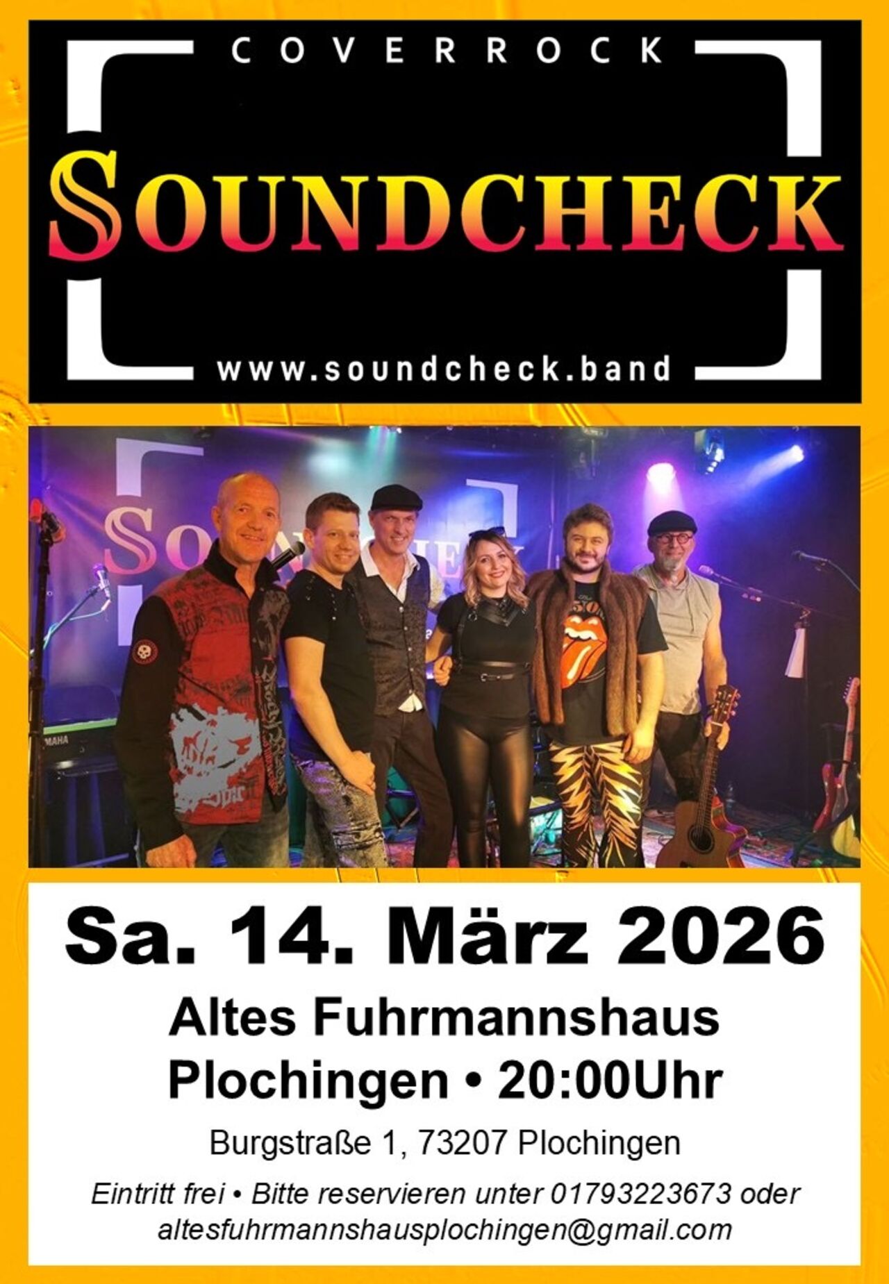 "SOUNDCHECK": Samstag, 14.03.26 ab 20 Uhr