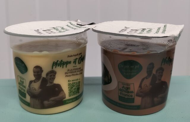 Crèmes desserts caramel et chocolat