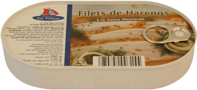 Boîte filets de hareng sauce moutarde - 2,22€
