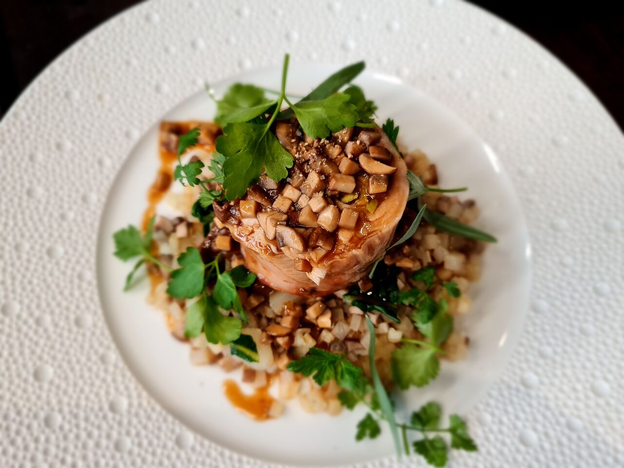 Plat pour un déjeuner d'affaire