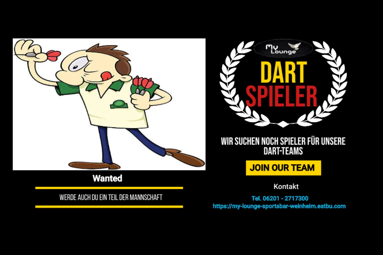 Dartspieler gesucht für die MyLounge-Teams