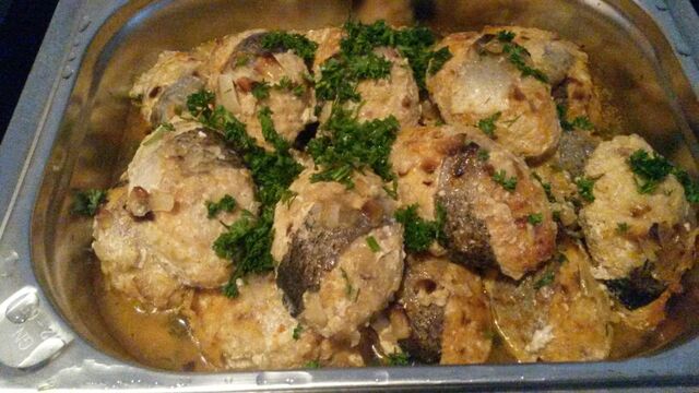 Fisch gefühlt Lachs
Рыба фаршированая Лосось