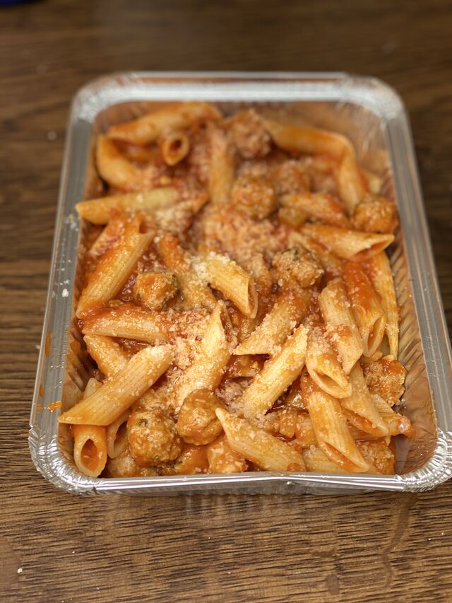 penne met gehaktballetjes