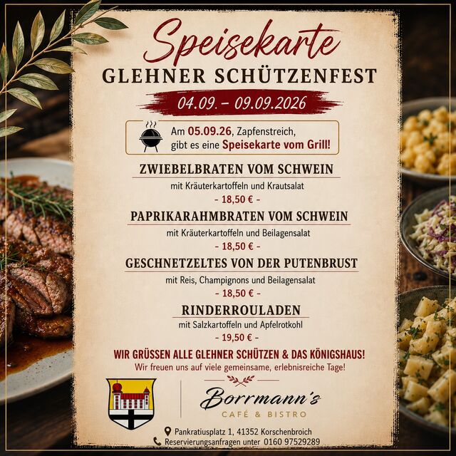 Schützenfest Speisekarte 