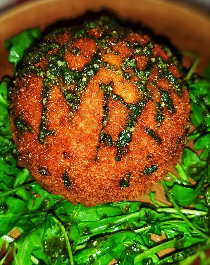 ARANCINI farci au saumon et pesto frais...