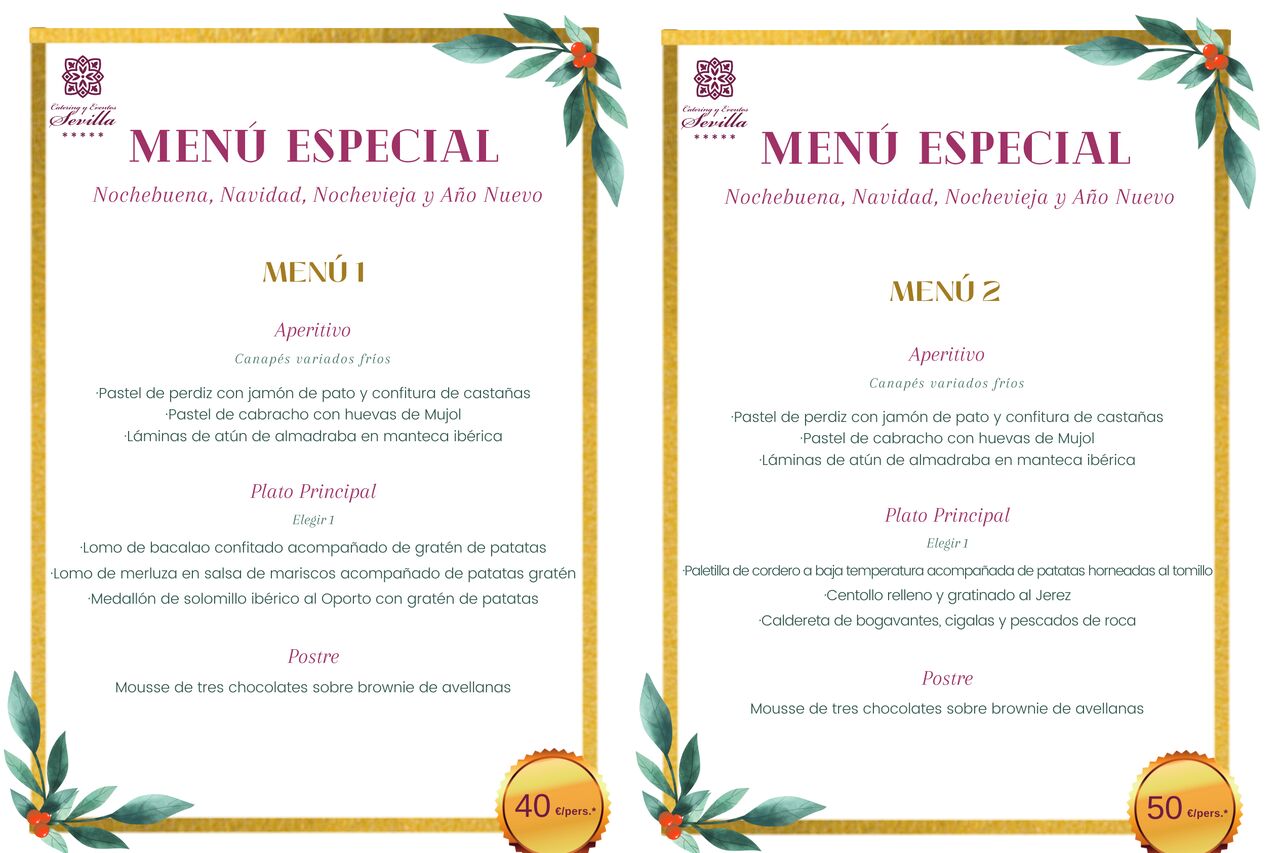 Menú Navidad - Para llevar