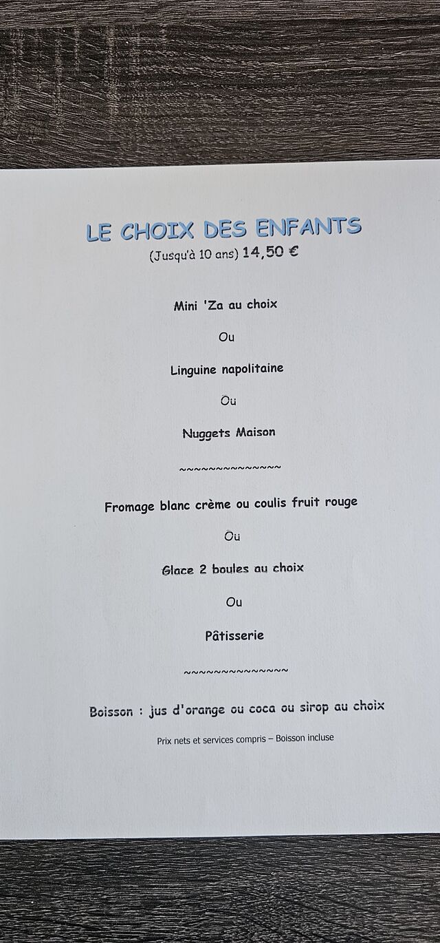 Menus enfants 