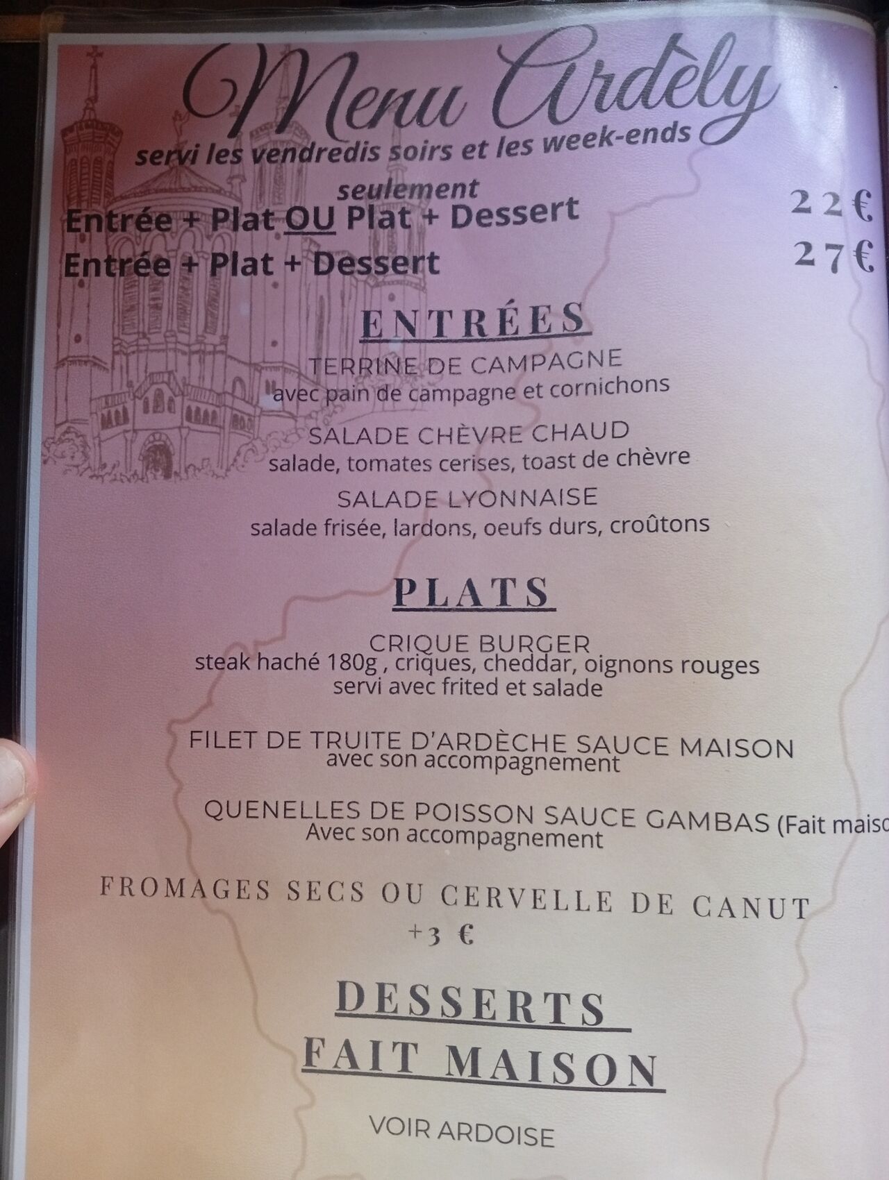 Menu weekend 