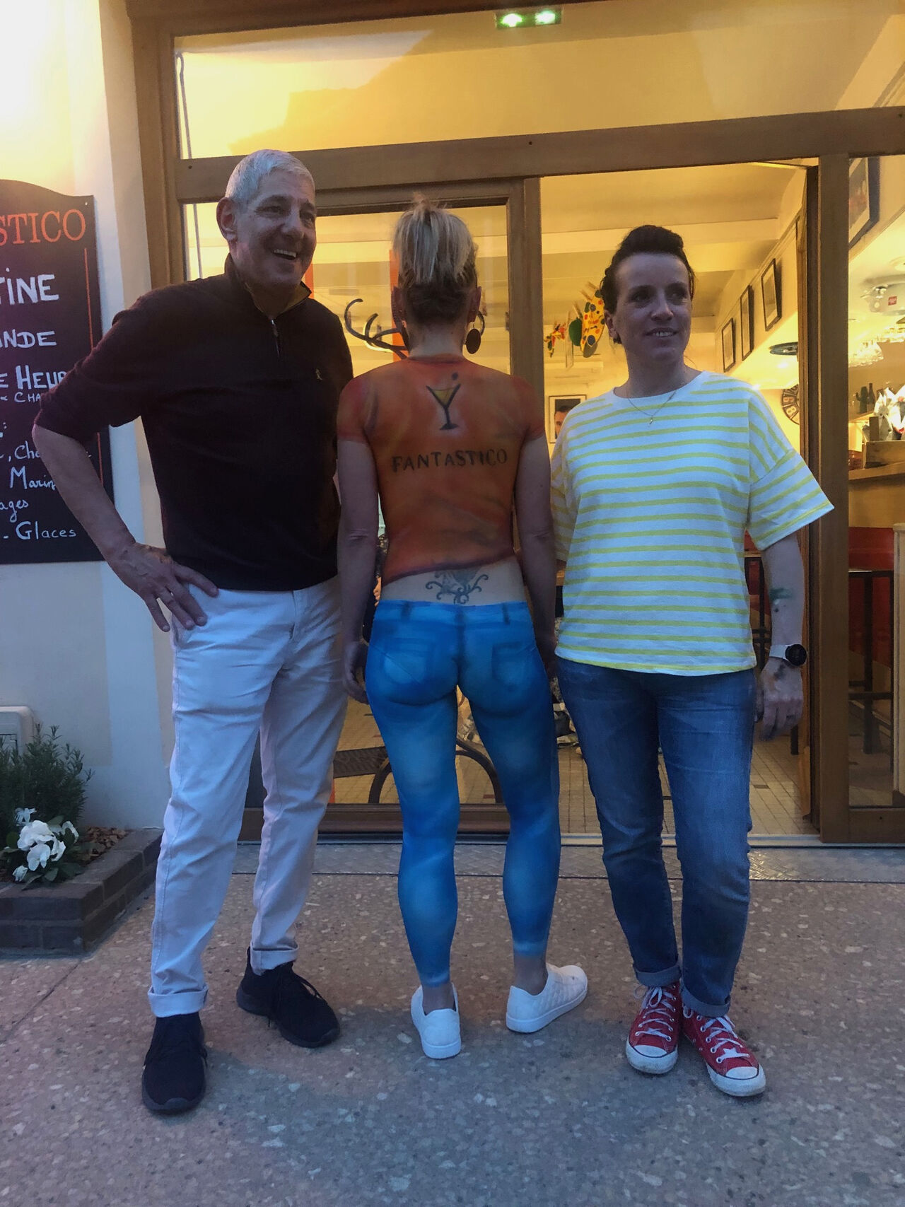 Tee-shirt Fantastico PEINT en direct sur corps, signé Sabrina Vailleau Lanni